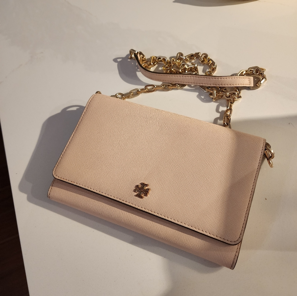 Tory Burch Pink Robinson Chain Wallet